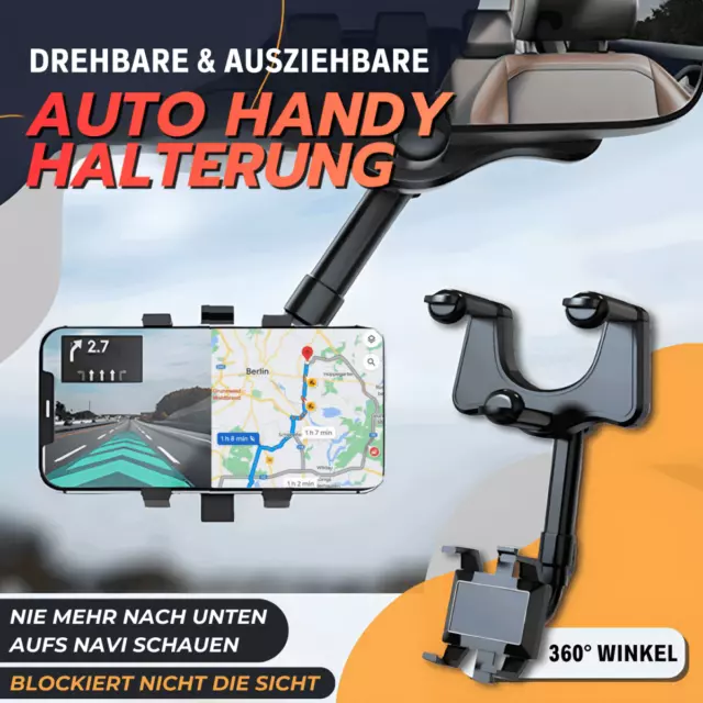 Rotierbare & Ausziehbare Auto Handyhalterung Autohalterung Kfz Halterung 360°