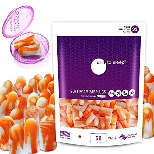 Soft Foam Ear Plugs 50 Pairs -33dB NRR, Made in USA (Moldex Soft Foam Ear Plugs)
