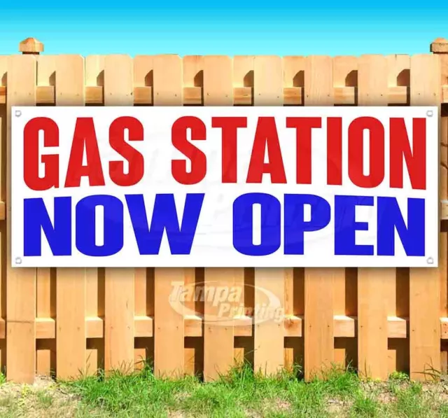 GAS STATION NOW OPEN Advertising Vinyl Banner Flag Sign Many Sizes