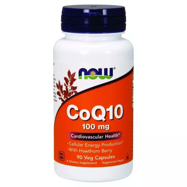 NOW FOODS, COQ10 Co-Enzym Q10 Weißdornbeere 100mg 90 Veg. Kapseln SUPER PREIS