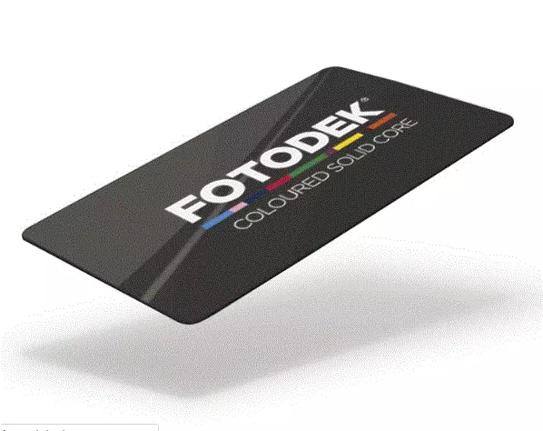 PREMIUM FOTODEK COLOURED - 'ONYX BLACK' - 760 micron Blank PVC Cards Pack 100