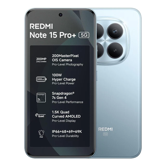 REDMI NOTE 15 Pro+ 5G (Mirage Blue, 8Go+256Go) 200MasterPixel OIS ...