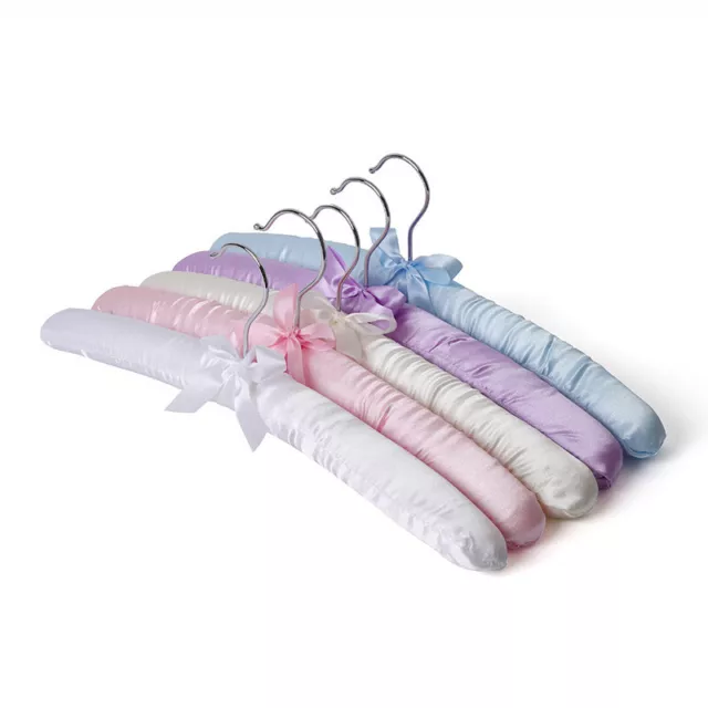 Clothes Satin Coat Hangers Floral Fabric Cover Padded Soft For Dresses Coat Acc