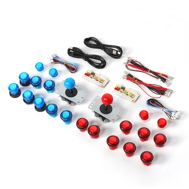 DIY Arcade Joystick Kit USB Chip Controller 5V With Illuminated Push Buttons NEW
