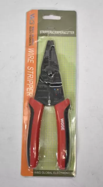 WGGE Professional 8" Wire Stripper Crimping Tool Cutter Pliers Adjustable