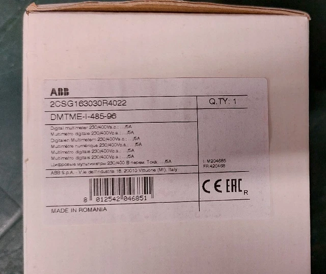 Abb Digital Multimeter Dmtme -I-485-96