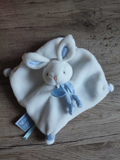 Doudou et Compagnie Doudou Doudou et Compagnie lapin bleu Plat 20 cm Meli Melo