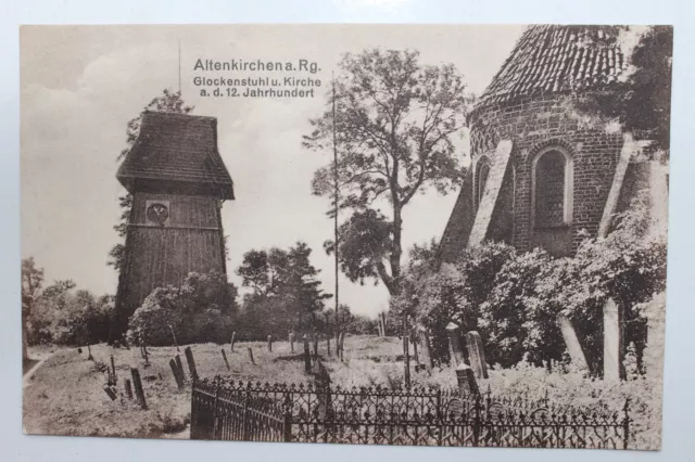 26166 Ak Altenkirchen Sur Rügen Beffroi Etc. Église de La 12. Siècle À 1920