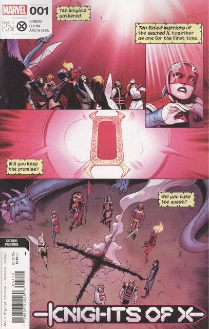 Knights Of X #1 2Nd Printing Quinn Variant Vf/Nm Marvel Hohc 2022
