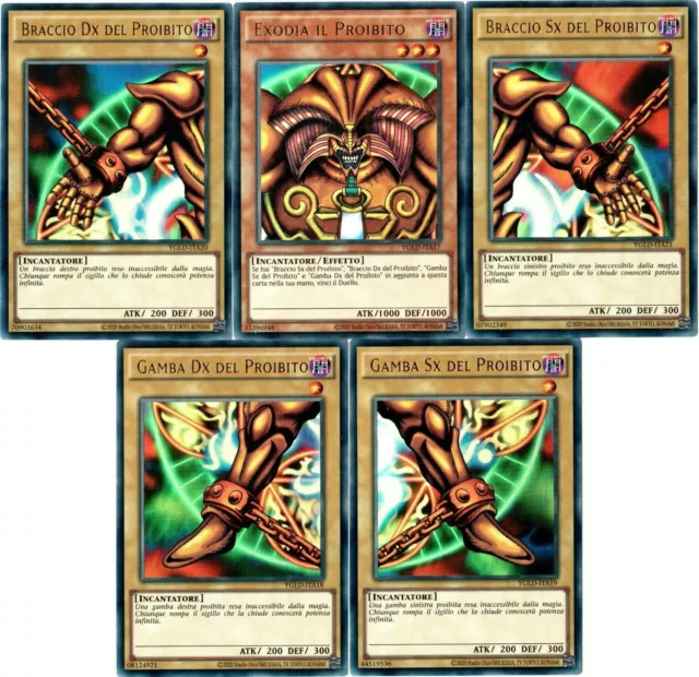 Yu-Gi-Oh! Set Completo Pezzi Di Exodia Il Proibito Gamba Braccio Dx Sx Ygld-Ita