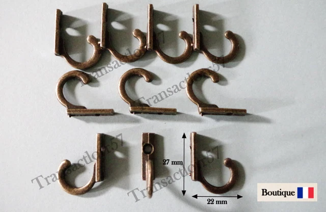 Lot de 10 Crochet Fonte Porte serviette Patère Boite à clés Bronze Ancien + Vis