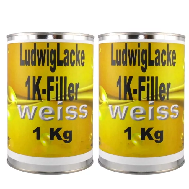 1K Spritzfüller 2 x 1 kg Füllprimer WEISS  Grundierung Haftgrund Rostschutz