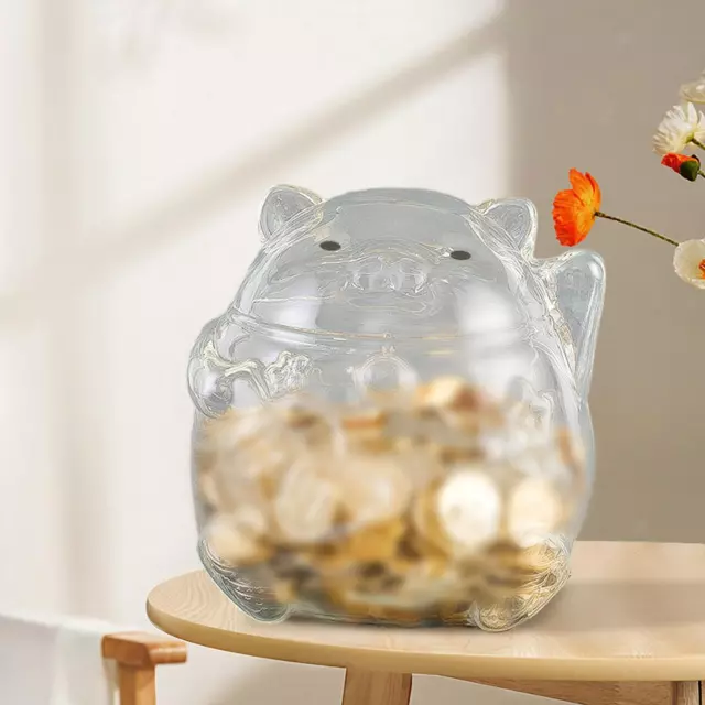 Tirelire en verre chat tirelire pot d'économie d'argent pour enfants cadeau 3
