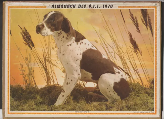 18/ Calendrier  Almanach des PTT de 1970 - Chien de chasse - Départ.  Manche.