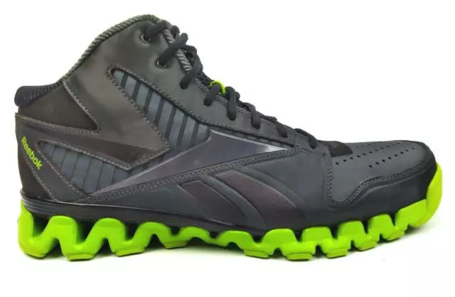 Reebok Men's Basketball Shoes Zig Tech Gravel Black Charged Green New in Box