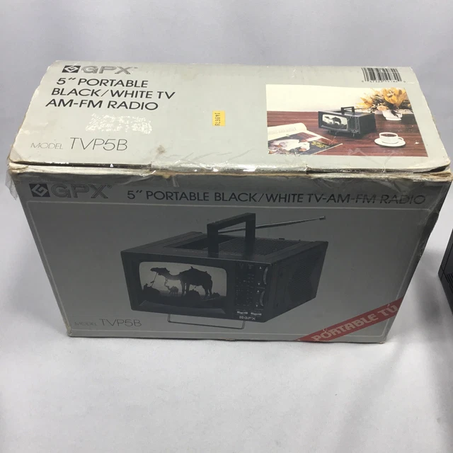 VINTAGE GPX MODEL TVP5B Portable 5Inch Black and White Television