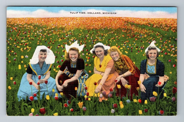 Holland MI-Michigan, Tulip Time Vintage Postcard
