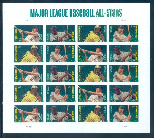 US 4694-4697 Major League Baseball Greats, Forever, Complete Sheet/20, Mint NH