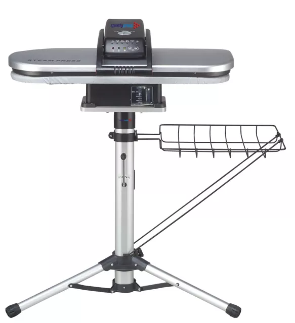 Silver Steam Ironing Press 64cm with Stand by Speedypress (+ FREE Cover & Foam!)