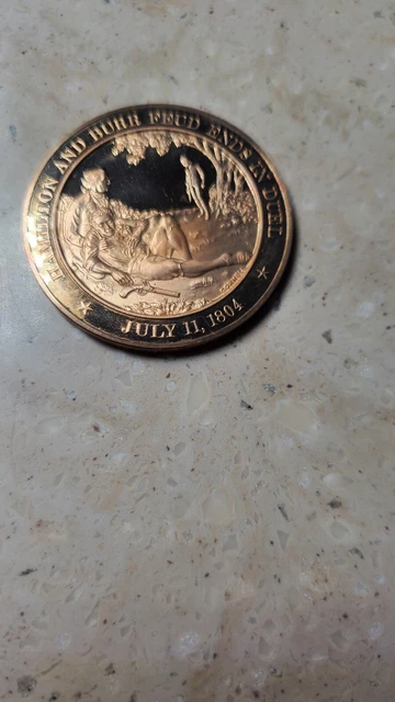 Bronze Proof Medal Hamilton and Burr Feud Ends in Duel  July 11, 1804