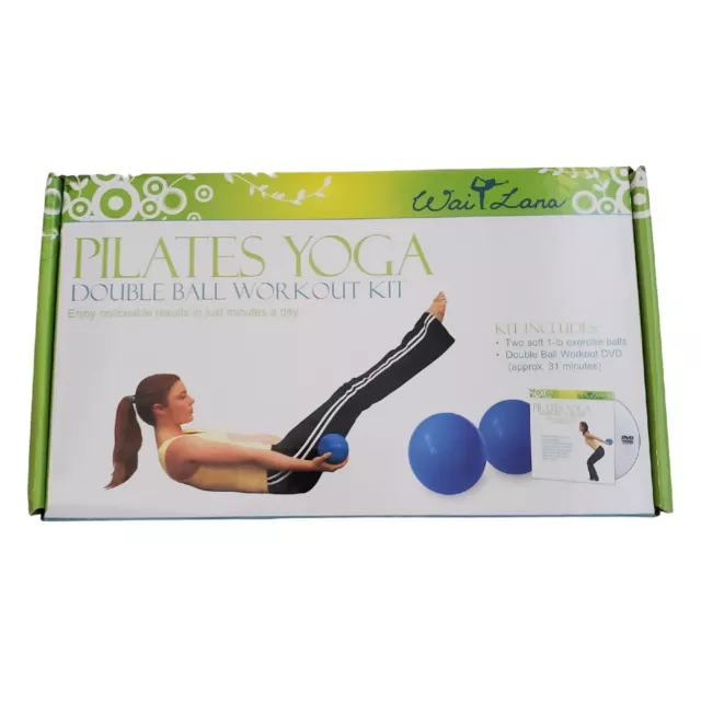 Pilates Yoga Double Ball Workout With DVD Wai Lana New In Box Set