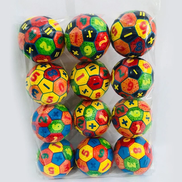 Juguete suave bola de aplastamiento color aleatorio 3 cm/7 cm/10 cm fútbol número