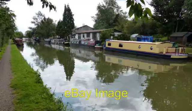 Photo 6x4 Narrowboats moored at the Willowbridge Boat Yard Water Eaton Al c2015