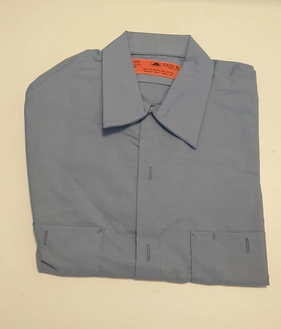 Red Kap Mens Blue Short Sleeve 2 Pocket Work Shirt - Size M Made in USA