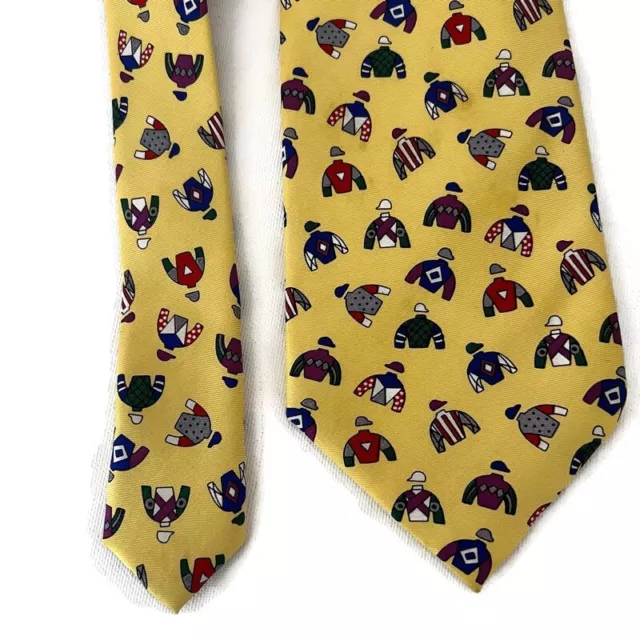 Alynn Neckwear Mens Vintage Neck Tie “Racing Colors” 100% Silk Horse Jockeys