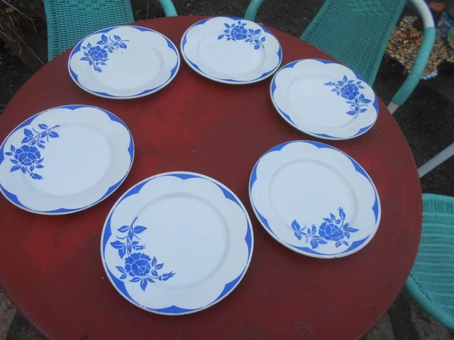 ARCOPAL VOLCAN Lot 8 Petites Assiettes MODÈLE ÉPIS DIAMÈTRE 19 cm