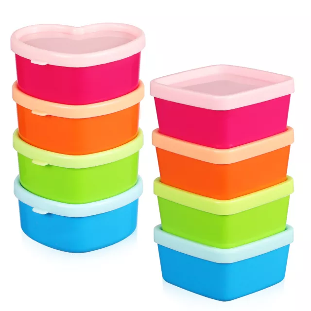 8Pcs Multicolor Classroom Storage Bins with Lids - Stackable Plastic-DH