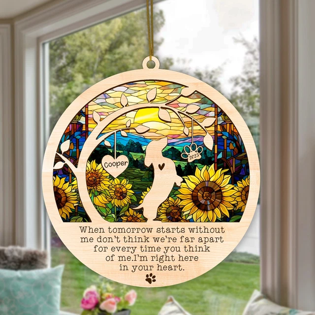 Personalized Dachshund Memorial Suncatcher, Dog Memorial Ornament Loss of Pet
