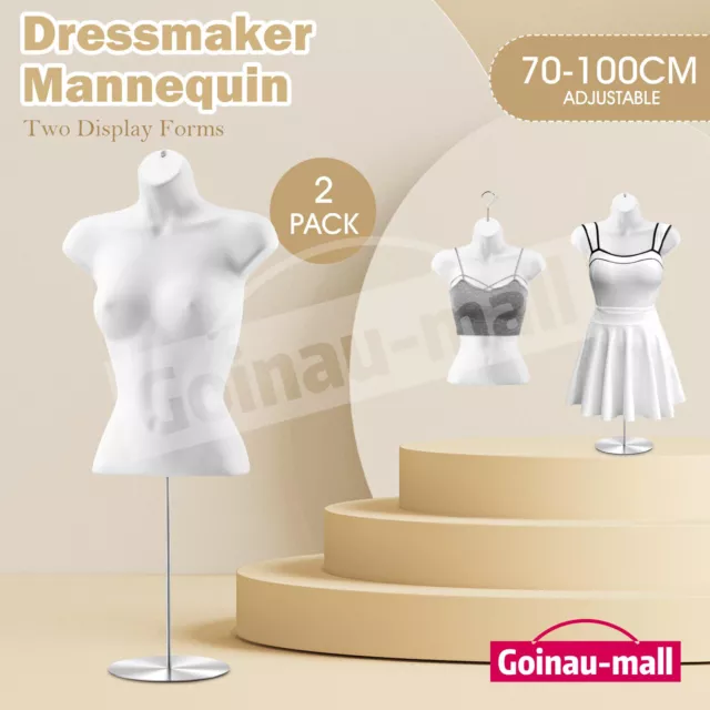 2PCS Female Mannequin Torso Dress Form Display Stand Dummy Manikin Dressmakers