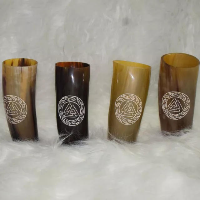 4 Glass Medieval Horn Viking Drinking Horn Authentic Medieval Beer Horn Tankard