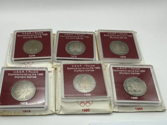 Lot 6 Coin RUSSIA USSR  1980 MOSCOW OLYMPICS (Rx1302836/J6)