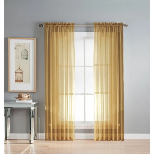 2Pc Sheer Voile Window Panel curtains DRAPE 84 or 1Pc SCARF MANY COLOR