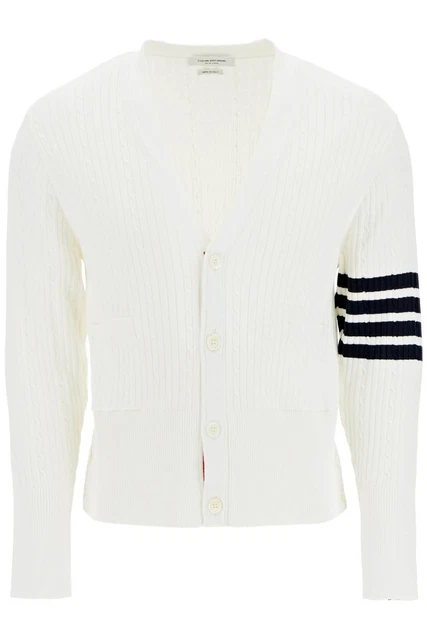 Thom browne 4-bar cardigan in baby cable rib cotton MONCLER 2 Men