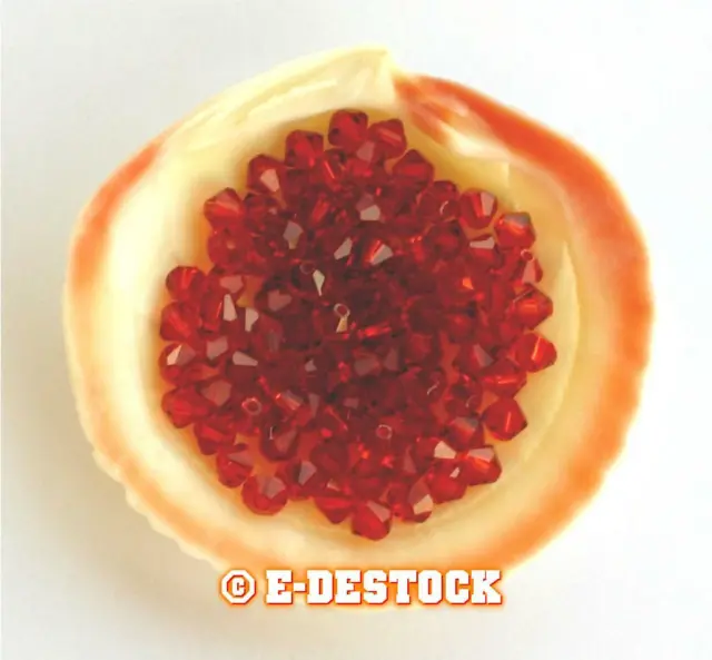 25 Perles Toupies 4mm cristal Swarovski - INDIAN RED