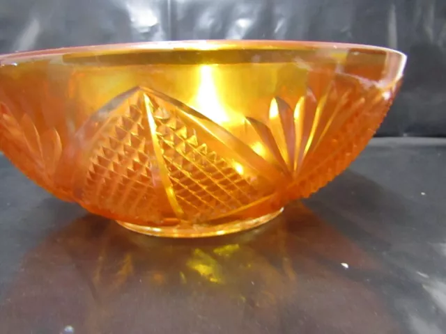 Vintage Carnival Glass Small Round Glass Sweet, Fruit Bowl 3