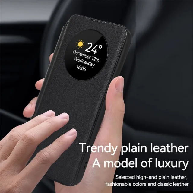 Smart View Leather Cover Flip Phone Case Card Pocket Stand For Samsung S24 S23