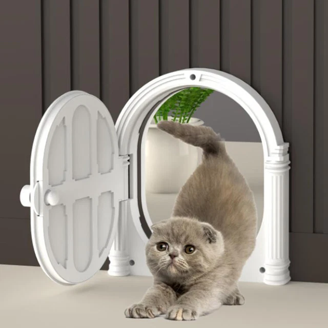 Adorable Puerta para Gatito Entra Interior Exterior Pared Perro Agujero Barrera Puerta Marco ABS
