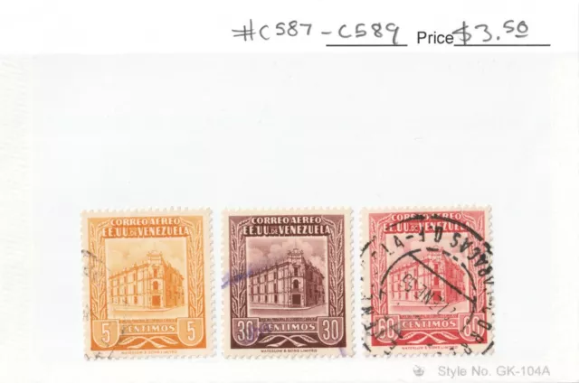 Venezuela #C587-C589 "Correo de Carmelitas / Carmelites Post Office" 1953