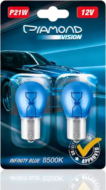Diamond Vision 2X P21W | Xenon Look | Halogen KFZ Autolampen | 8500K Super Ultra