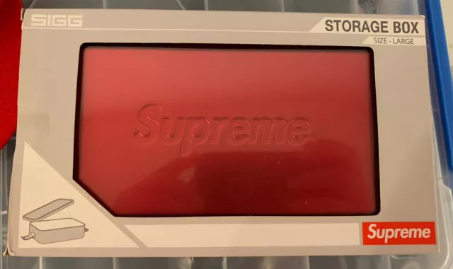 Supreme Sigg Small Metal Storage Box Red  SS18 100% Authentic 3 Box Logo Sticker