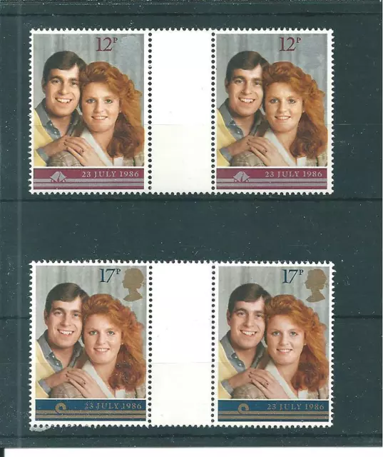 wbc. - GB - COMMEMS - 1986 - ROYAL WEDDDING - GUTTER PAIRS - UNM MINT SETS