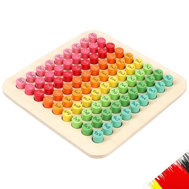 BABY WOODEN TOYS 9x9 Multiplication Table Math Blocks Toy Montessori ...