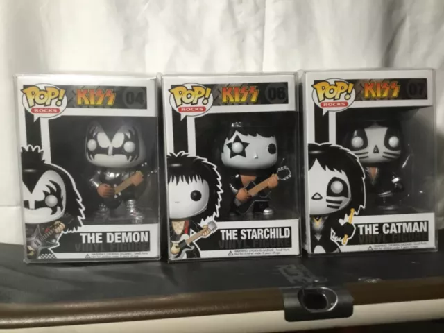 KISS Funko Pop ! Ensemble voûté Rocks The Demon 05 The Starchild 06 The Catman 07