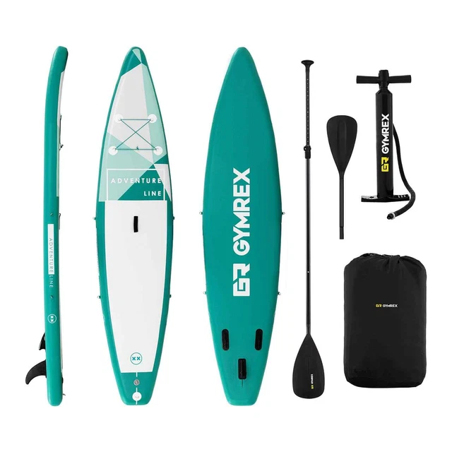 Pack Paddle Gonflable Stand Up Board Planche Surf Pagaie Accessoires Vert 120kg