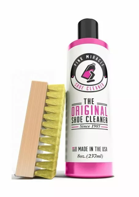 Pink Miracle Shoe Cleaner Kit w/ Brush - 4 oz. Sneaker Fabric and Sole Cleaning