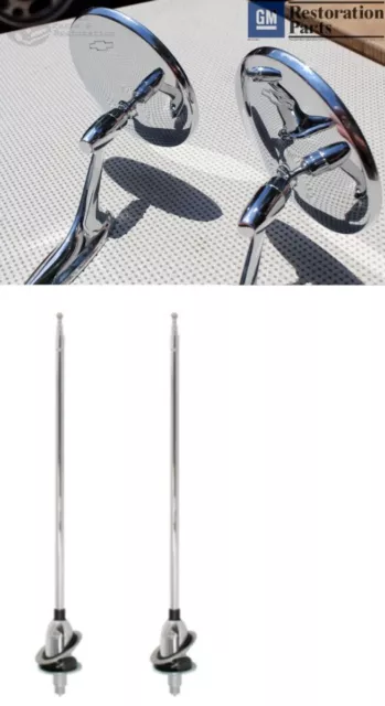 1963 63 64 1964 Chevrolet Chevy Belair Impala Door Mirrors and Rear Antennas